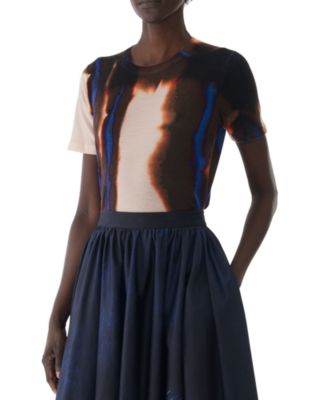 Burned Striped Wool Crewneck Sweater 