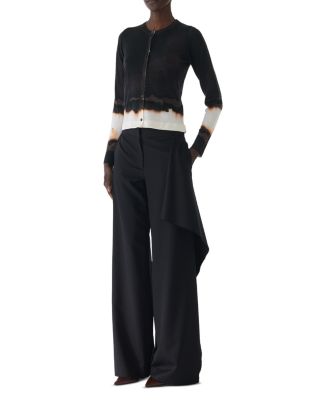 Burned Stripe Wool Cardigan 