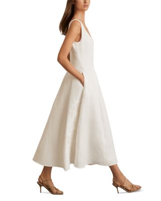 Elise Linen Floral Embroidered Dress