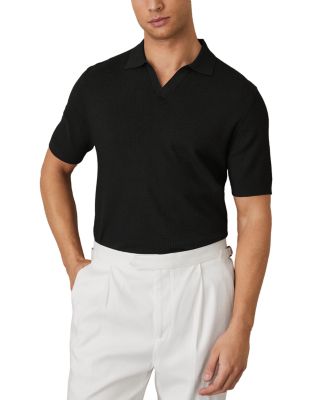 REISS - Textured Open Collar Polo Sweater