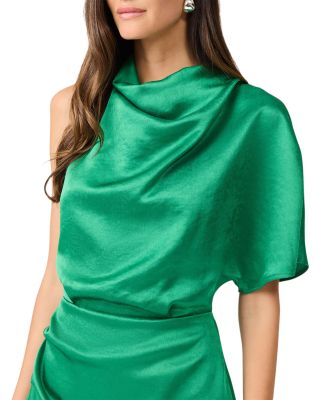 Ameera Satin Draped One Shoulder Mini Dress