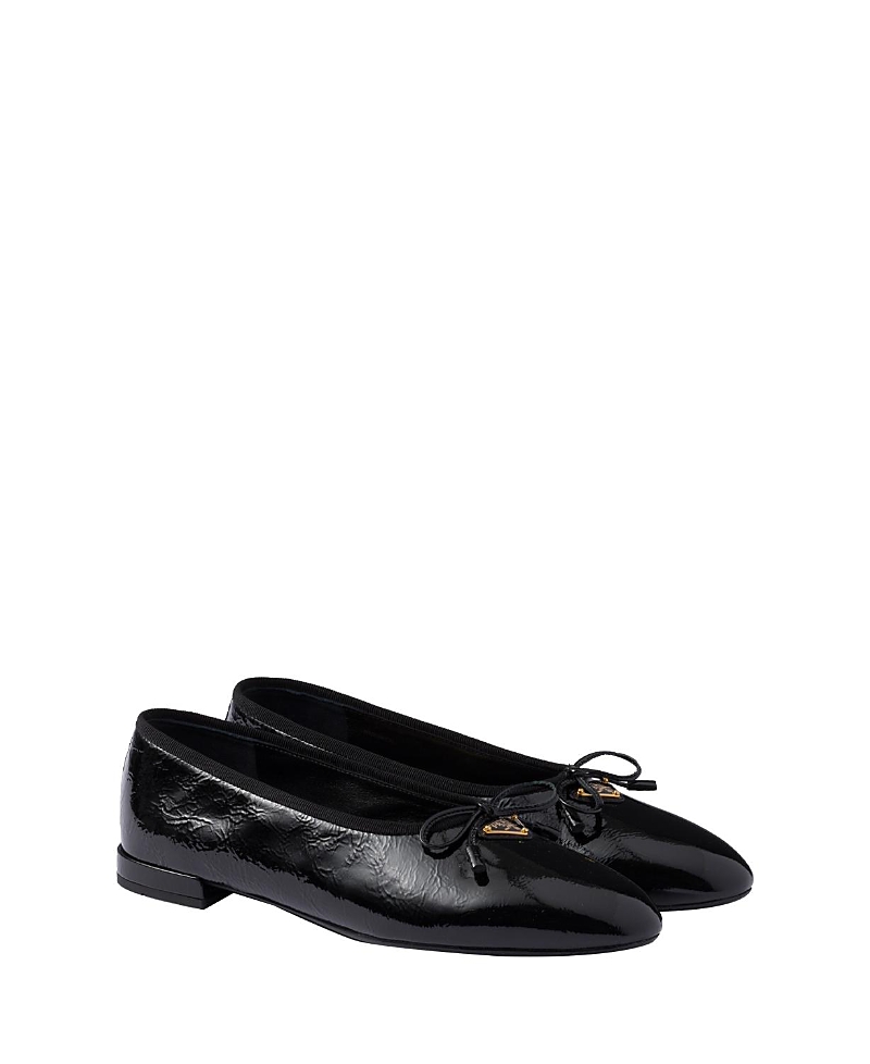 PRADA WOMEN'S NAPLAK PATENT LEATHER BALLERINAS