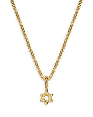 Micro Pav&eacute; Star of David Amulet in 18K Yellow Gold with Diamonds, 7.4mm
