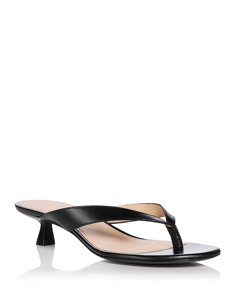 Stuart Weitzman Round-toe Flip-flops High-heeled Sandals In Black