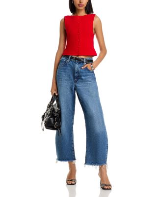 The Bubble High Rise Crop Barrel Leg Jeans in Knock Out