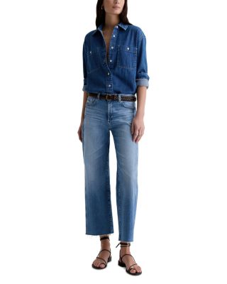 Saige Wide Leg Crop Jeans in Roasartio