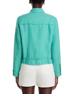 Two Palms Raw-Edge Linen Jacket