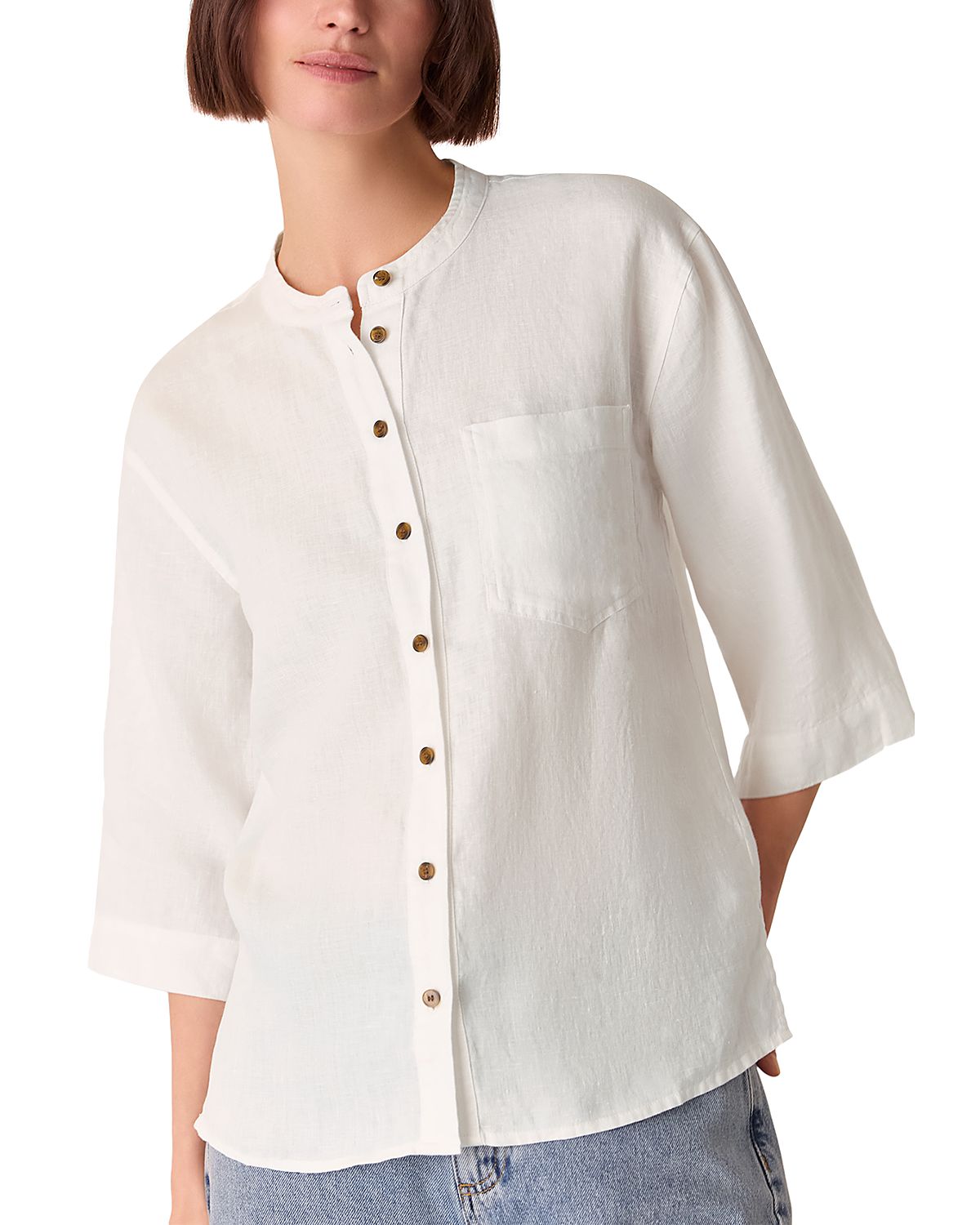Whistles Grandad Linen Shirt