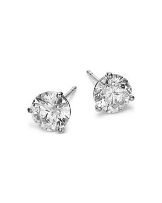 Certified Diamond Stud Earrings in 14K White Gold, 2.40 tcw