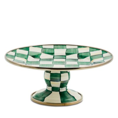 Emerald Check Mini Pedestal Platter