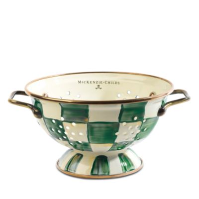 Emerald Check Small Colander