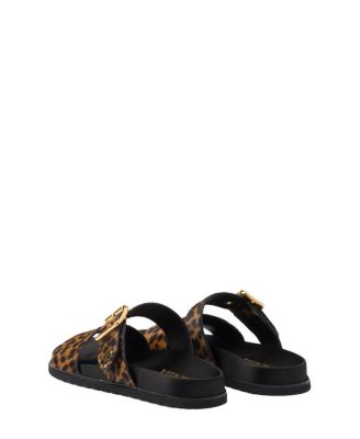 Women's Printed Leather Slides