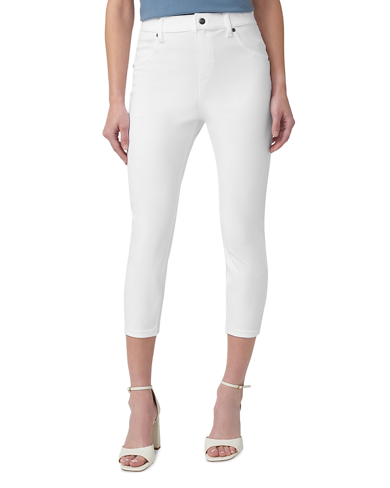 Hue High Rise Ultra Soft Denim Capri Leggings In Medium Wash