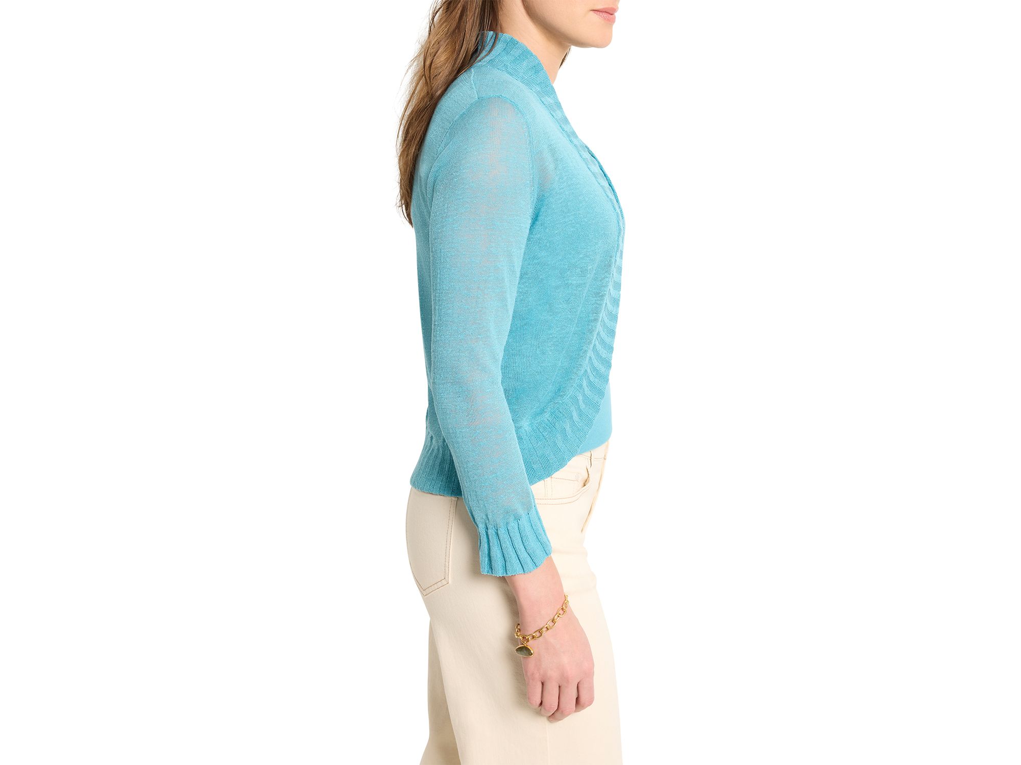 Bolero Linen Blend Cardigan Sweater — Image 4