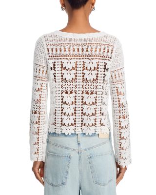 Square Neck Crochet Top - Exclusive 
