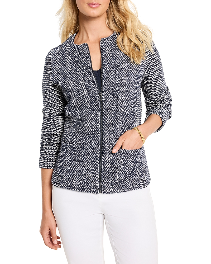 Nic+Zoe Zip Front Mix Knit Jacket
