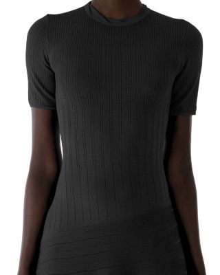 Pointelle Knit Short Sleeve Dress