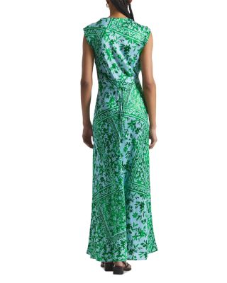 Maritza Watercolor Tile Print Asymmetric Dress