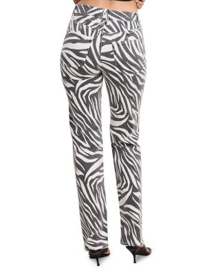 Good Icon High Rise Straight Jeans in Cloud White Zebra
