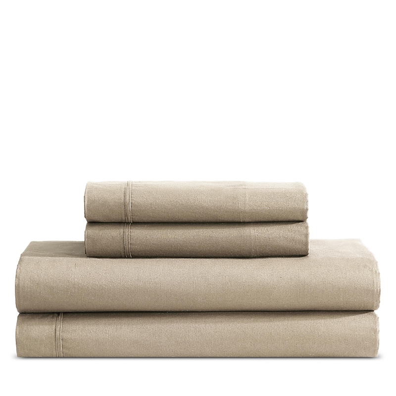 Calvin Klein Washed Percale Cotton 4 Piece Sheet Set, King