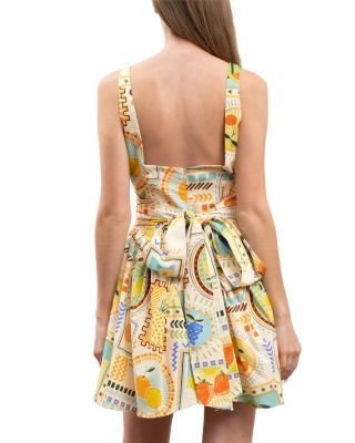 Printed Corset Poplin Mini Dress