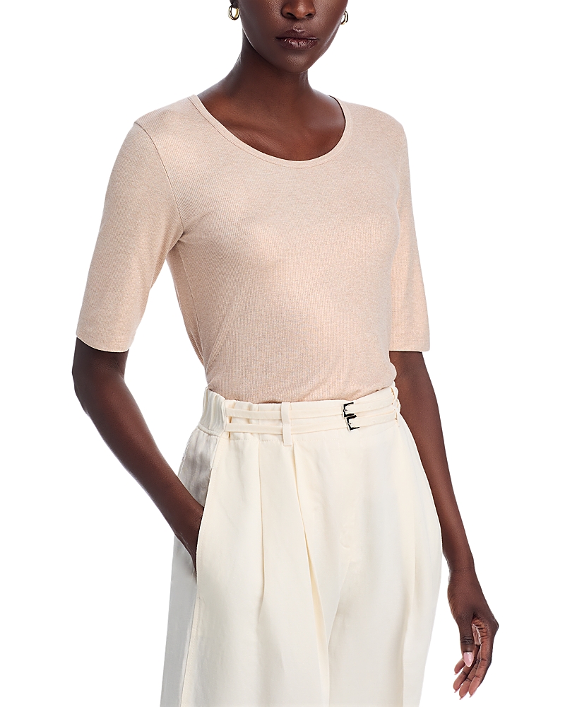 Majestic Soft Touch Metallic Ribbed Top