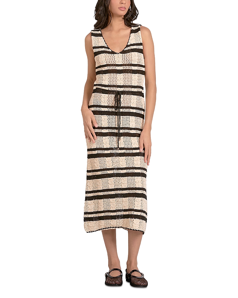 Elan Stripe Cotton Blend Midi Cover-up Dress In Multi