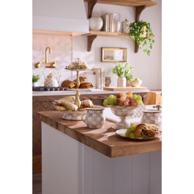 Mocha Check Small Compote