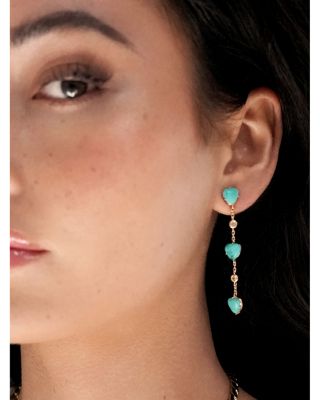 Turquoise Solstice Turquoise & Cubic Zirconia Linear Drop Earrings