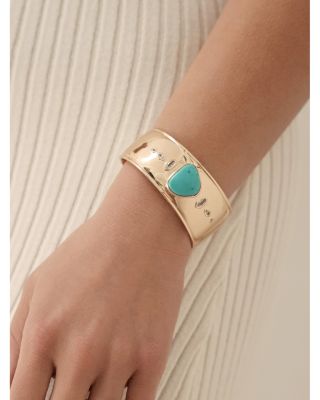 Turquoise Solstice Turquoise & Cubic Zirconia Wide Cuff Bracelet  
