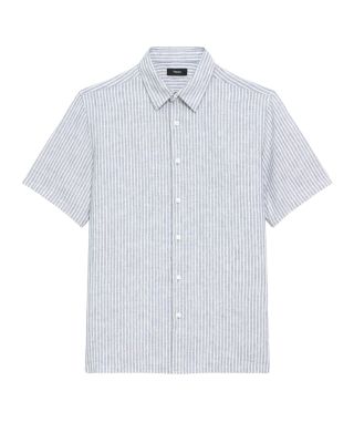  Irving Linen Short Sleeve Shirt in Summer Stripe