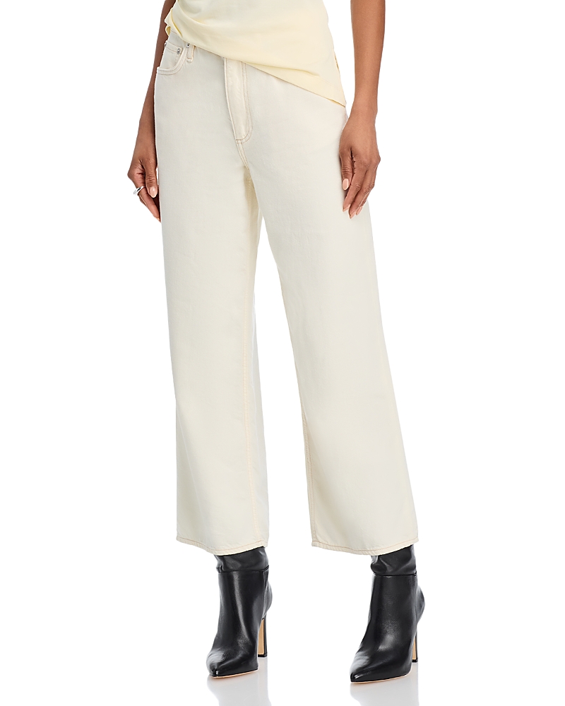 Rag & Bone Featherweight Andi High Rise Wide Leg Jeans In Ecru