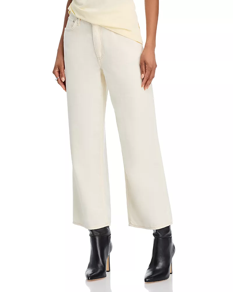 rag & bone Featherweight Andi High Rise Wide Leg Jeans in Ecru