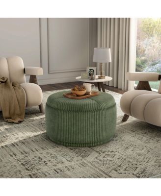 Lyla Chenille Round Storage Ottoman