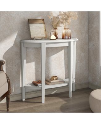 Yara Half-Moon Console Table with Shelf