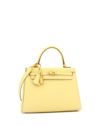 Kelly 25 Handbag Yellow Epsom with Gold Hardware