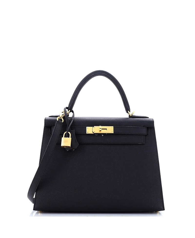 Pre-owned Pre-owned Hermes Hermes Kelly 28 Handbag Black Epsom With Gold Hardware