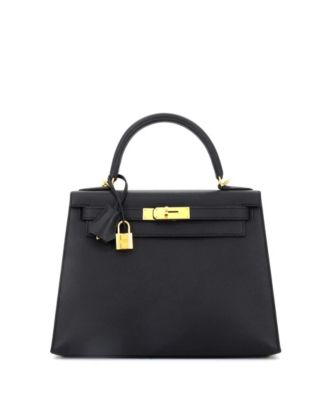 Kelly 28 Handbag Black Epsom with Gold Hardware