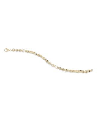 Rolo Figaro Chain Link Bracelet in 14K Yellow Gold