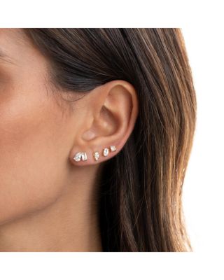 Cubic Zirconia Mixed Cut Stud Earrings