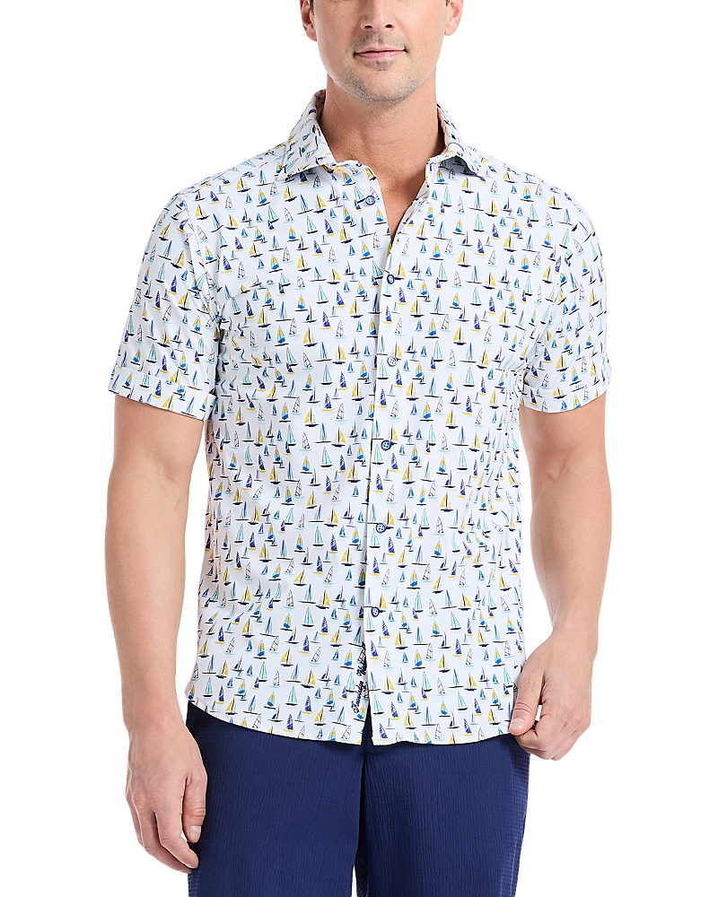 Robert Graham Transpacific Knit Short Sleeve Button-up Shirt