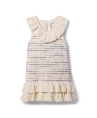 Janie and Jack - Girls' Crochet Ruffle Sweater Dress- Little Kid, Big Kid