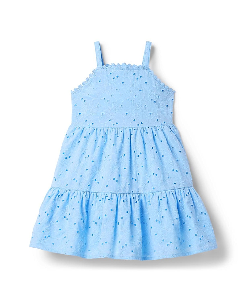 JANIE AND JACK JANIE AND JACK GIRLS' THE FLORAL EYELET DRESS - LITTLE KID, BIG KID