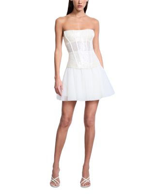 Sequin Lace Peplum Tulle Dress