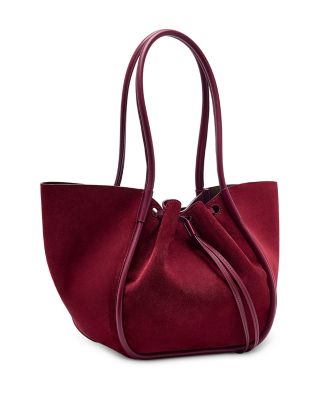 Large Ruched Tote in Suede