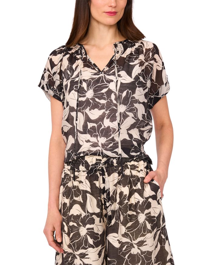 Shirred Peasant Blouse