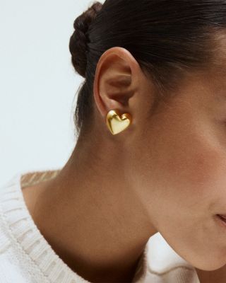 Puffy Heart Stud Earrings