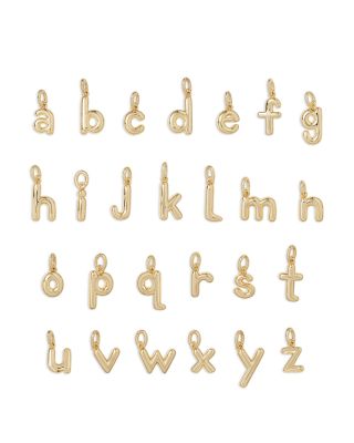 Puffy Initial Double Chain Pendant Necklace, 26"