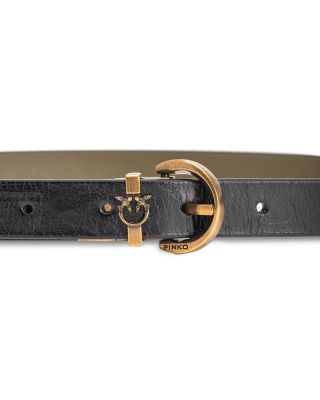 Women's Love Berry H2 Black & Green Leather Reversible Belt