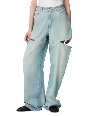 PINKO - Lauryn Loose Cutout Jeans in Light Wash